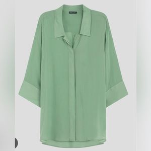 NWT Universal Standard Toni Hi Low Button Down Tunic  Aquamarine